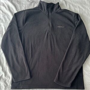 Eddie Bauer Black Half-Zip Fleece Pullover